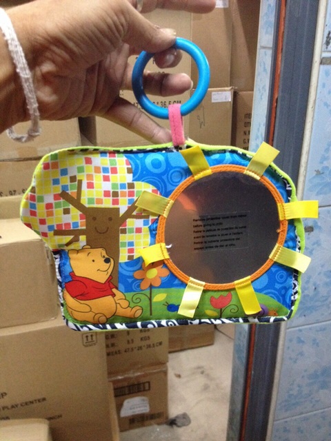 ACH9020 ของเล่นผ้ากระจกหมีพูแขวนเปลหรือรถเข็น