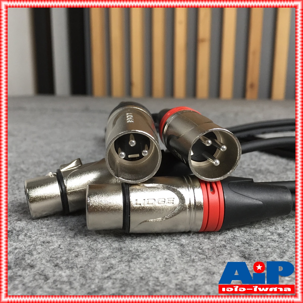 สายคู่ข้างละ2หัว 1เมตร LIDGE YM-710 สาย CANNON ผู้ - CANNON เมีย x2 สายดำ YM 710 YM710 สายสัญญาณเสียง XLR ผู้ ออก XLR เมีย ข้างละ2หัว สายสัญญาณ