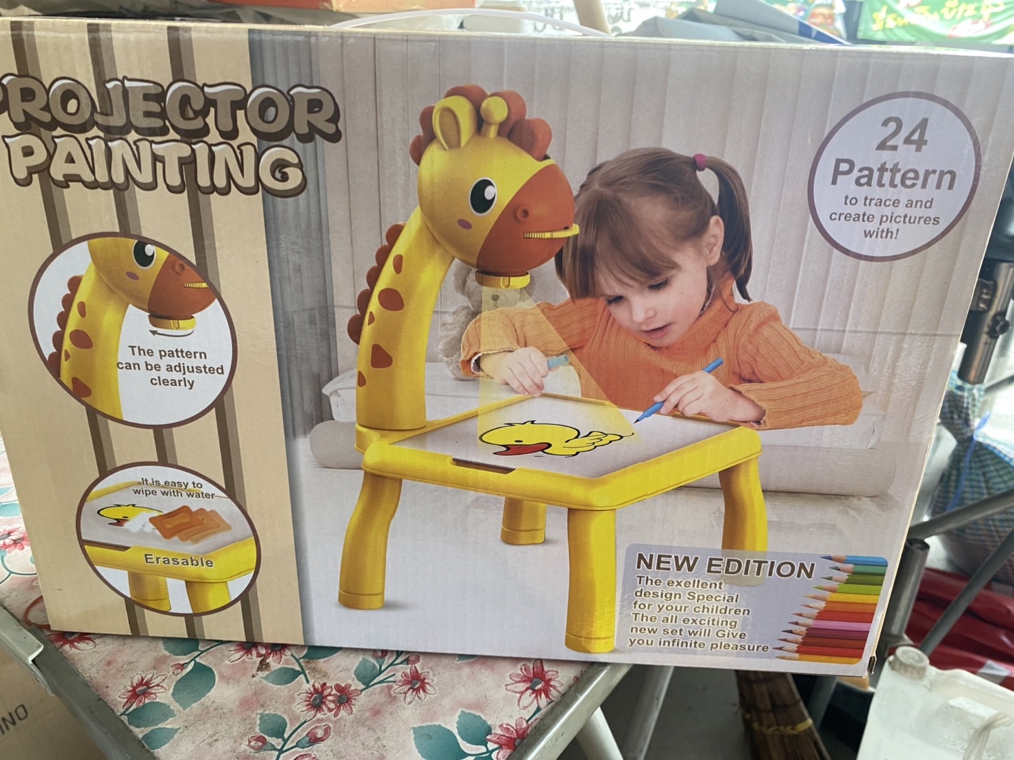 TH6688 ของเล่นเด็กโต๊ะยีราฟโปรเจคเตอร์ กระดานวาดเขียน ปลีกชิ้นละ