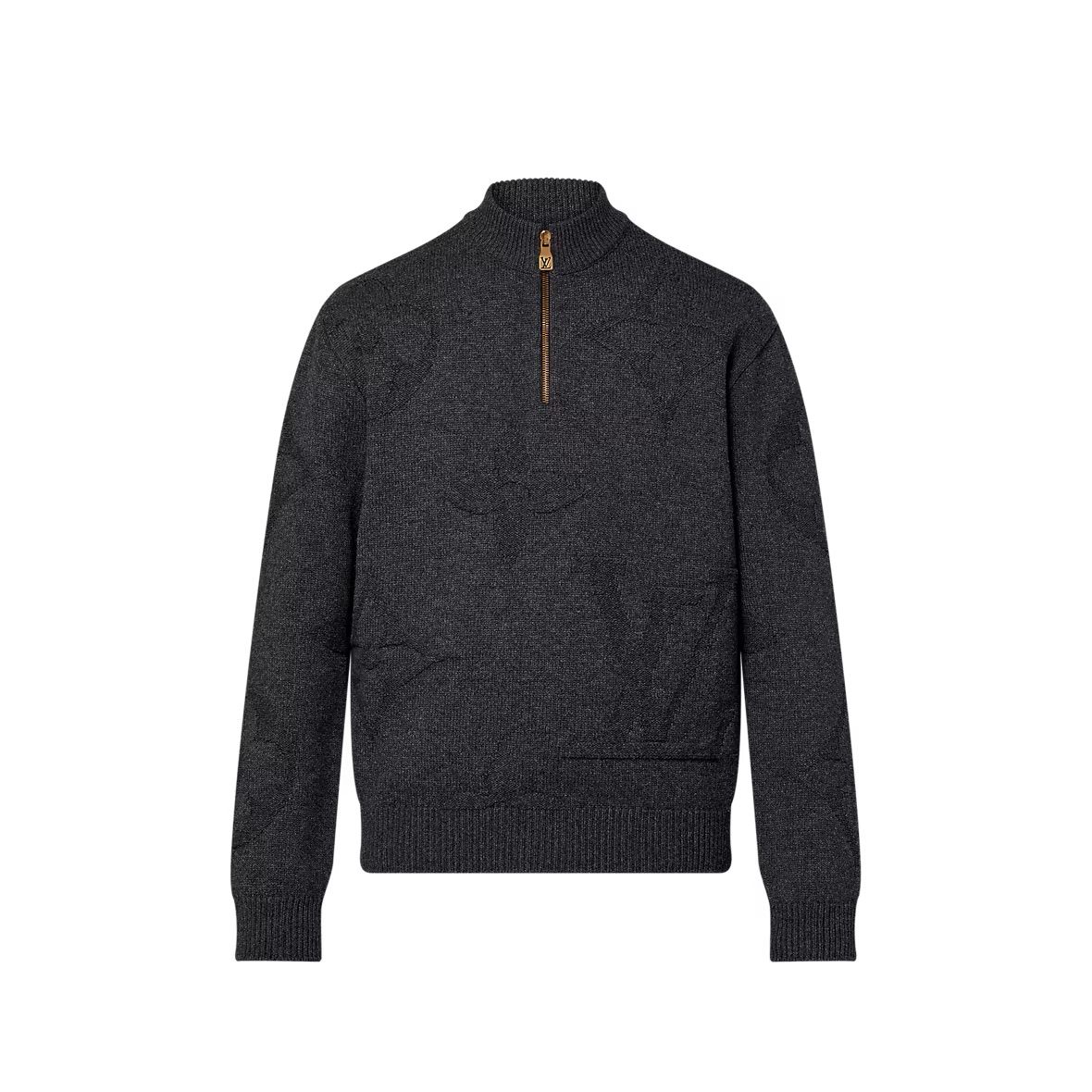 **do** เสื้อแขนยาว LV Monogram Jacquard Wool Half Zip Pullover ใส่ได้ ชาย หญิง สินค้าใหม่ ของแท้
