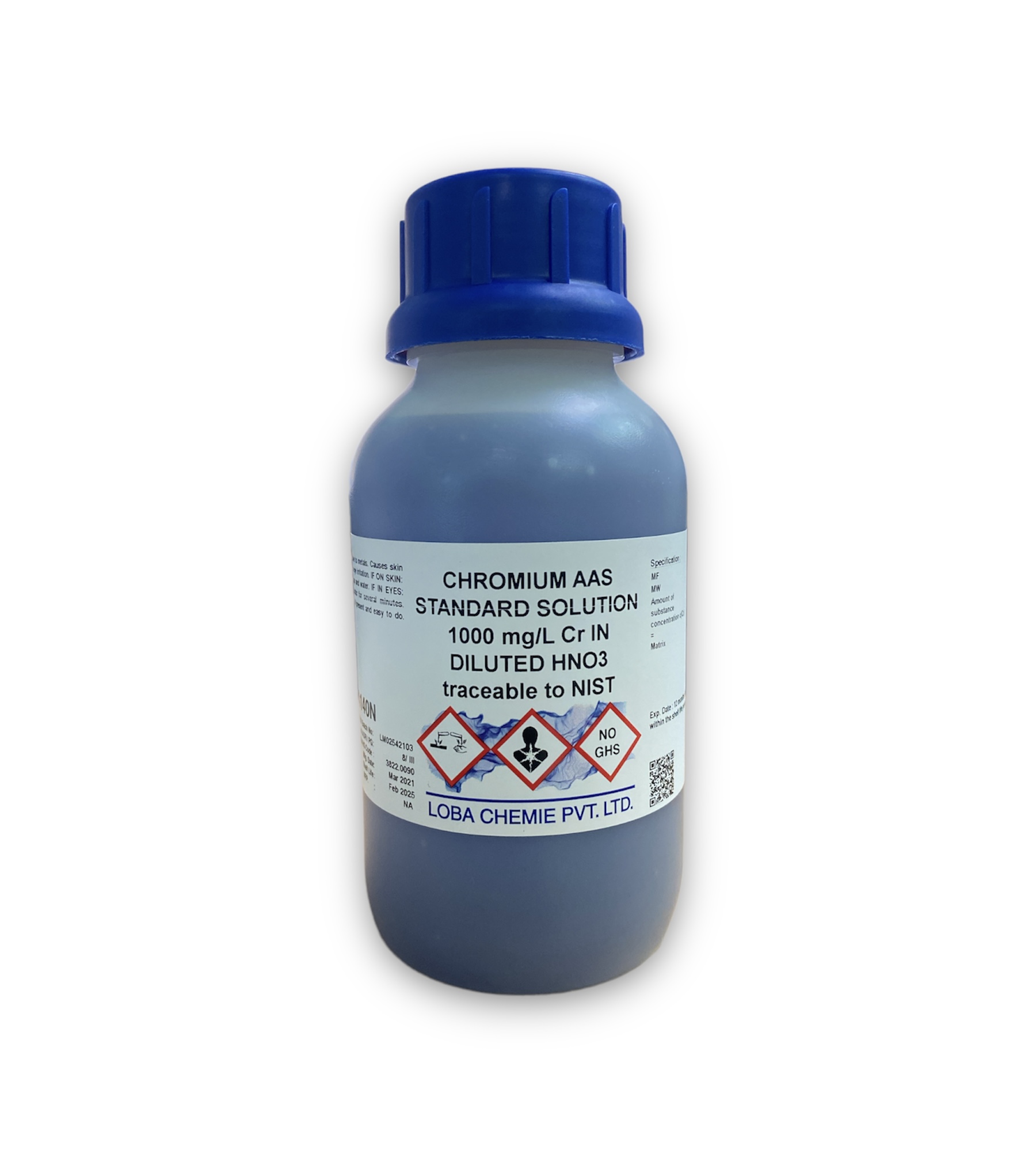 Standard Solution for AAS, Tin, Sodium,Iron,Zinc, Manganese, Chromium 500 ml -Loba India