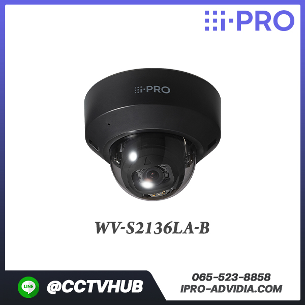 กล้องทรงโดม i-PRO รุ่น WV-S2136LA-B S-series 2MP Network camera with AI engine