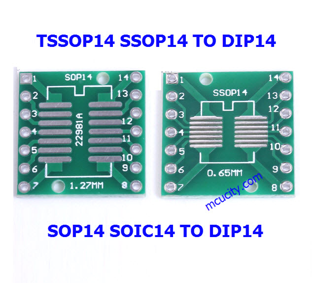 SOP14 SSOP14 TSSOP14 to DIP14 PCB SMD DIP/Adapter plate Pitch 0.65/1.27mm