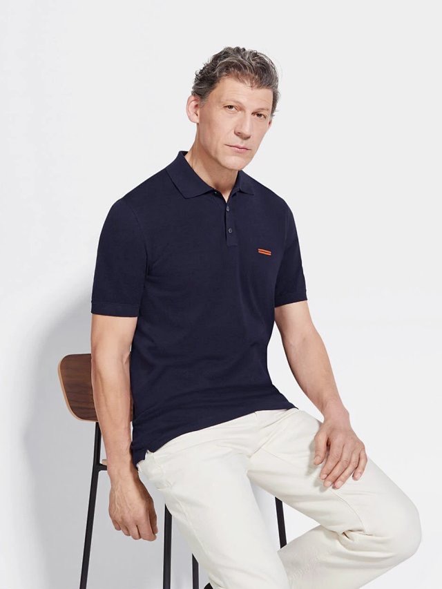 **mix** เสื้อคอโปโล Zegna COTTON POLO SHIRT มีกระดุม 3 เม็ด สินค้าใหม่ ของแท้