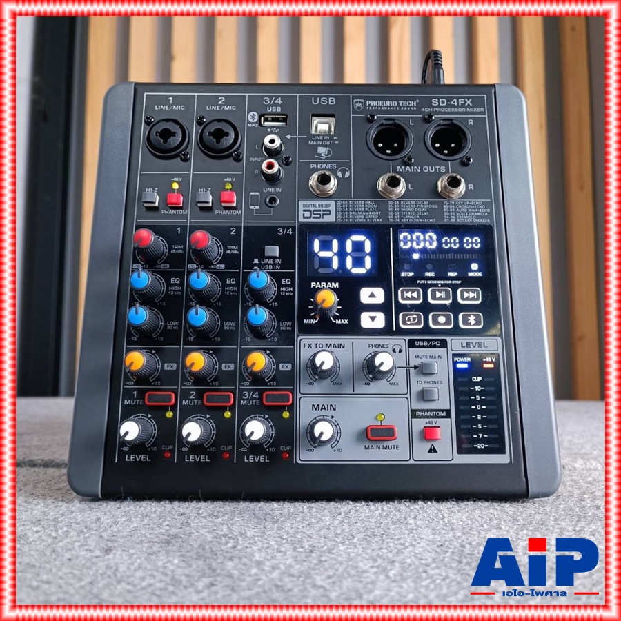 PROEUROTECH SD-4FX MIXER มิกซ์ มิกเซอร์ MIX เครื่องเสียง เครื่องปรับแต่งเสียง มิกซ์ PRO EUROTECH SD 4FX SD4FX เอไอ-ไพศาล