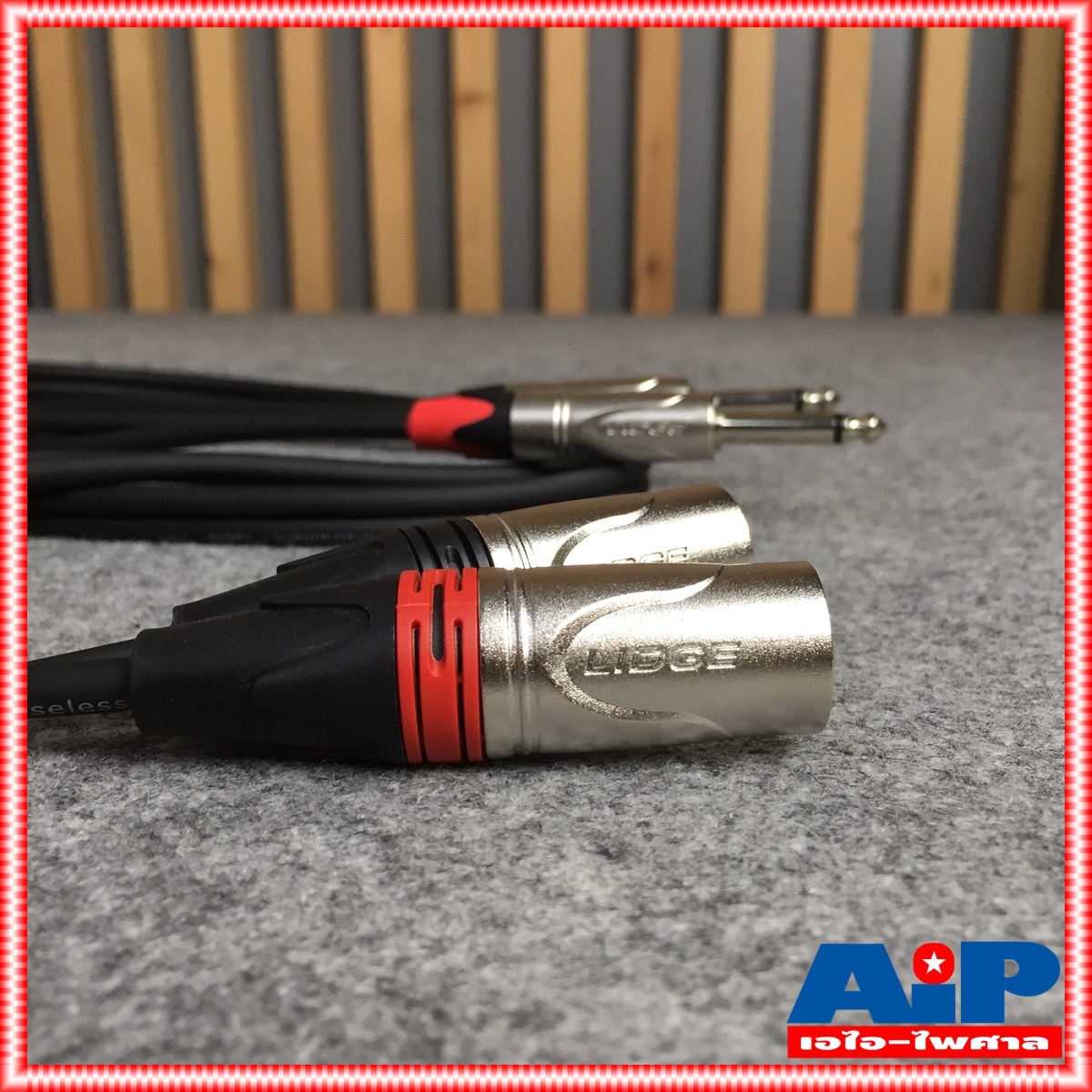 สายคู่ข้างละ2หัว 1.5เมตร LIDGE YM-712 สาย CANNON ผู้ - MIC สายดำ YM 712 YM712 สายสัญญาณเสียง XLR ผู้ ออก PHONE สายสัญญาณ