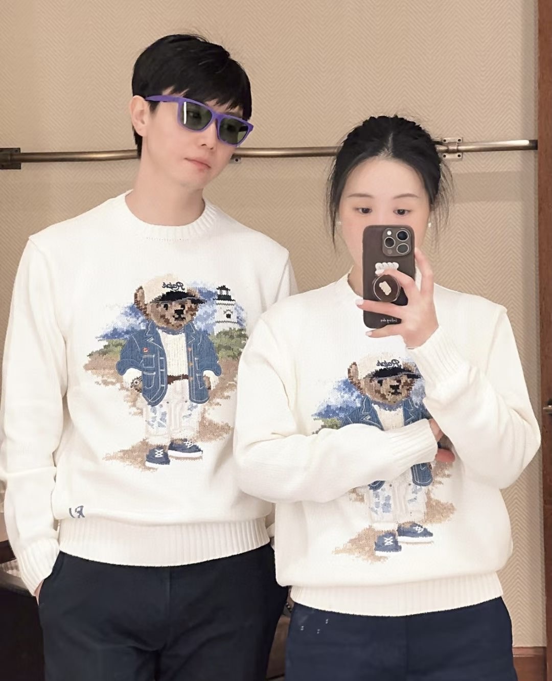 **do** เสื้อแขนยาว Polo Ralph Lauren ปักหมีตัวใหญ่ ใส่ได้ ชาย หญิง สินค้าใหม่ ของแท้