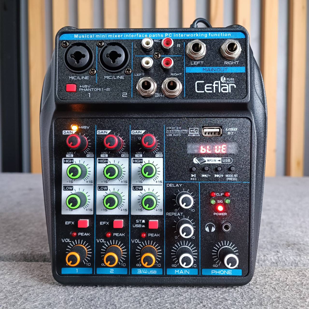 Ceflar PMX-01 MIXER บลูทูธ MP3 USB อินเตอร์เฟส มิกเซอร์ เครื่องปรับแต่งเสียง PMX 01 PMX01 เอไอ-ไพศาล