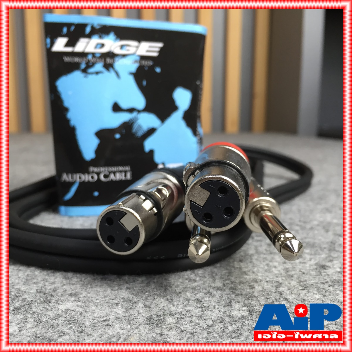 สายคู่ข้างละ2หัว 1.5เมตร LIDGE YM-711 สาย CANNON เมีย - MIC สายดำ YM 711 YM711 สายสัญญาณเสียง XLR เมีย ออก PHONE สายสัญญาณ