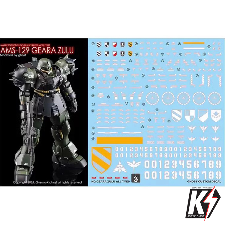 Waterdecal CG HG Geara Zulu #ดีคอลน้ำสำหรับติดกันพลา กันดั้ม Gundam พลาสติกโมเดลต่างๆ