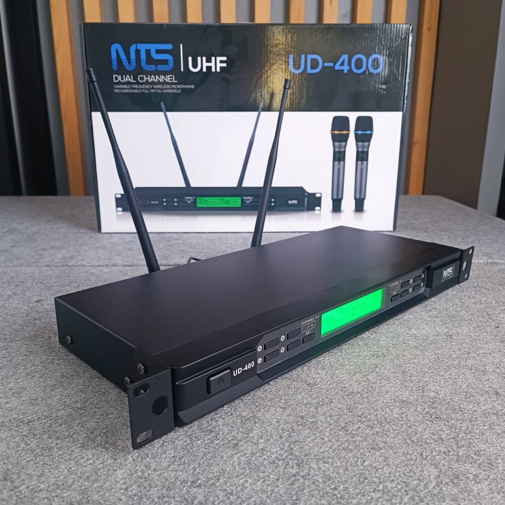 NTS UD-400 ไมค์ลอยถือคู่ UHF ปรับความถี่ได้ ไมโครโฟนไร้สาย เอ็นทีเอส UD 400 UD400 เอไอ-ไพศาล