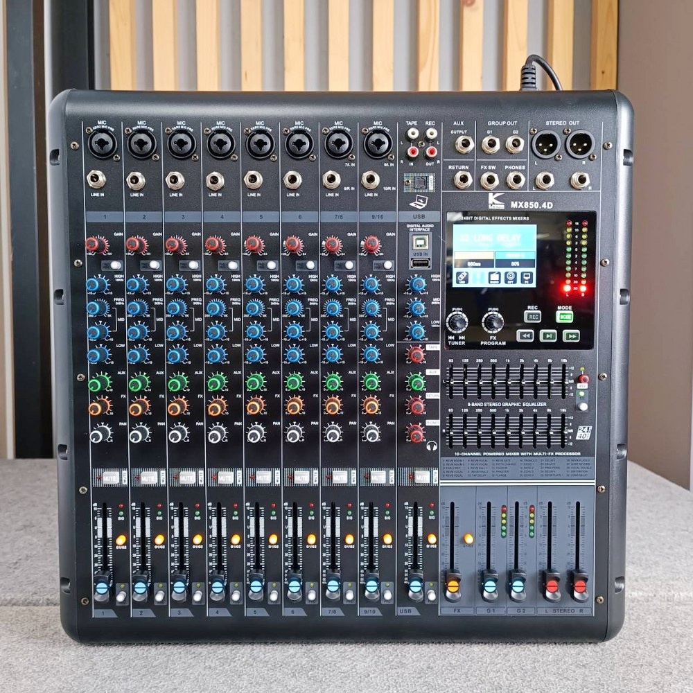K.POWER MX-850-4D POWERMIXER 850Wx4 EFX USB บลูทูส K POWER MX 850 4D มิกเซอร์ อนาล็อก KPOWER MX8504D เอไอ-ไพศาล