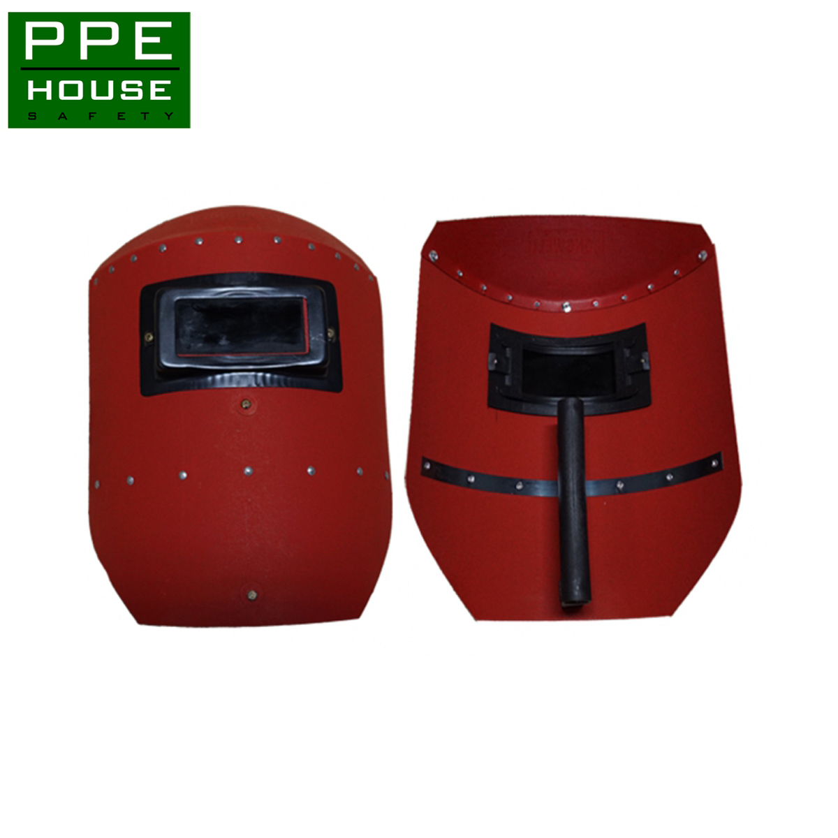 หน้ากากงานเชื่อมนิรภัย แบบมือจับสีแดง