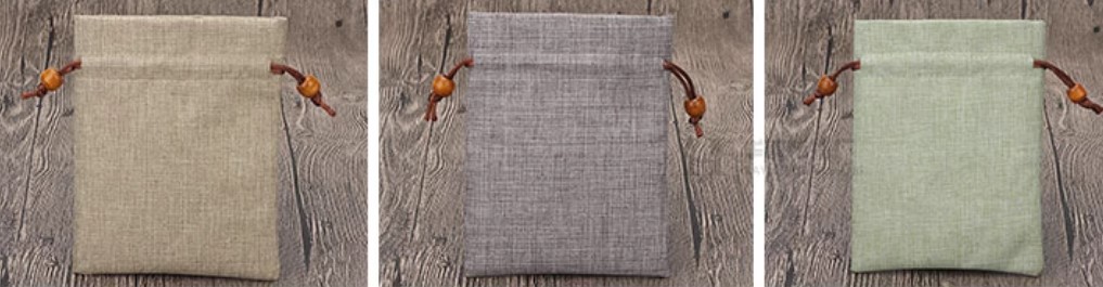 ถุงผ้ากระสอบ ขนาด 12*15 cm ทำ logo ได้ ถุงผ้าใส่ของขวัญ ของชำร่วย ผ้ากระสอบ สายลูกปัดไม้ สวย ๆ 865350