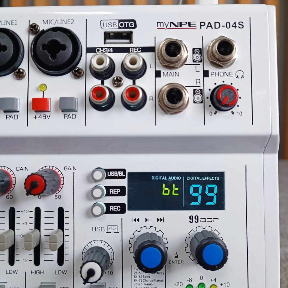 MYNPE PAD-04S mixer มิกเซอร์อนาลอก 2 ชาแนล 2 ไมค์ 1 สเตอริโอ เอฟเฟคแท้ในตัว 99DSP MY NPE PAD 04S PAD04S เอไอ-ไพศาล