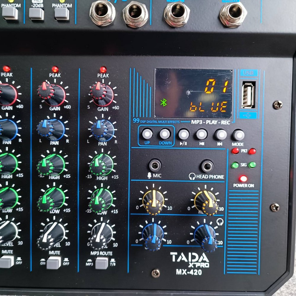 TADA MX-420 mixer พร้อมไมค์ลอย2ตัว ธาดา รุ่น MX 420 MX420 มิกเซอร์ ปรับโทนเสียง มิกเซอร์พร้อมไมค์ลอยคู่ เอไอ-ไพศาล