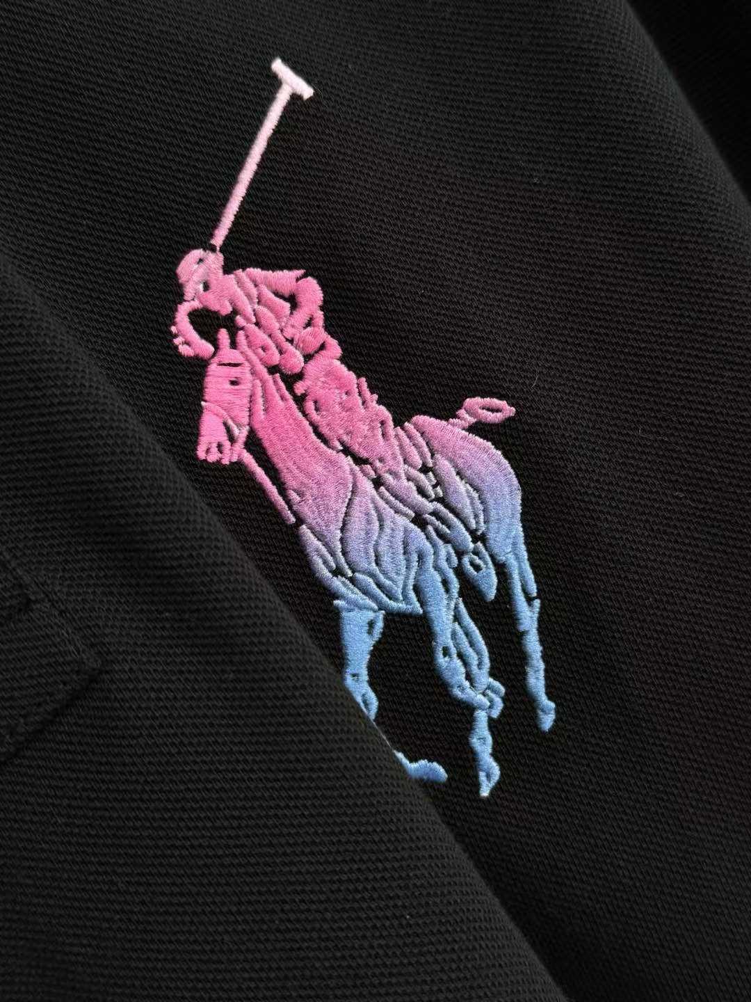 **do**เสื้อคอโปโล Ralph Lauren ปักม้าสีชมพูฟ้า สินค้าใหม่ ของแท้
