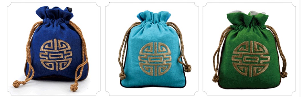 ถุงผ้ากระสอบขนาดกลาง ถุงผ้าหูรูด ขนาด 11 cm ถุงผ้าใส่ของชำร่วย อักษร มงคล ของจีน อายุยืน 198387