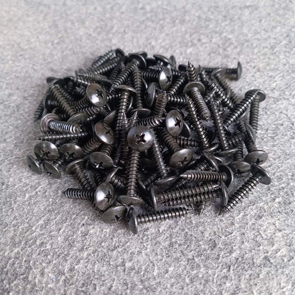 ประมาณ100ตัว สกรูTHดำ 10X1" น็อตประกอบตู้ลำโพง สกรูเกลียวปล่อย น็อต1นิ้ว น็อตเกลียวปล่อย สกรูหัวกลม น็อตหัวกลมดำ เอไอ-ไพศาล