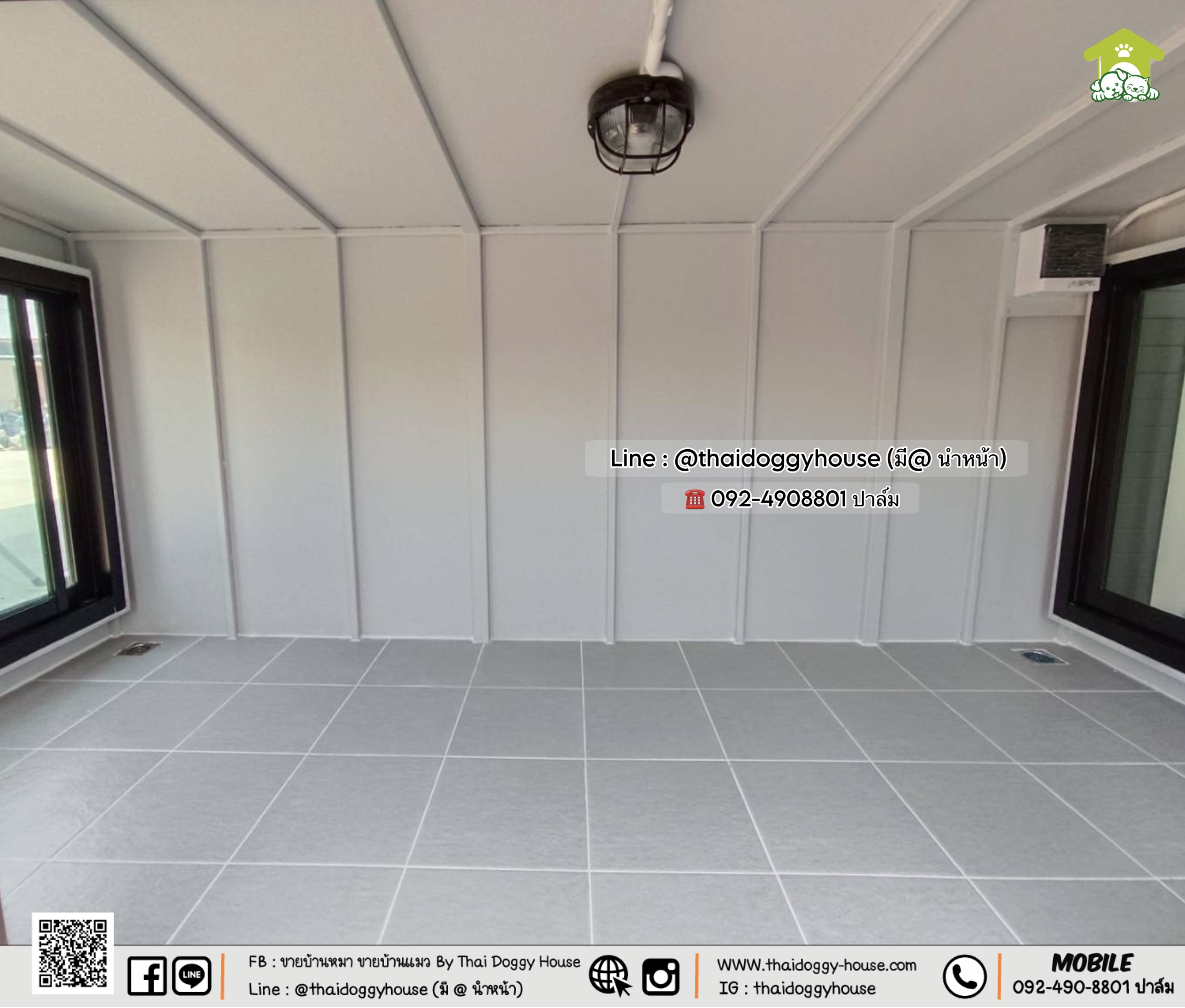 บ้านหมา บ้านแมว 𝐓𝐇𝐀𝐈 𝐃𝐎𝐆𝐆𝐘 𝐇𝐎𝐔𝐒𝐄 แบบบ้าน " 𝐁𝐎𝐗 𝐒𝐓𝐘𝐋𝐄" ติดแอร์เพิ่มได้