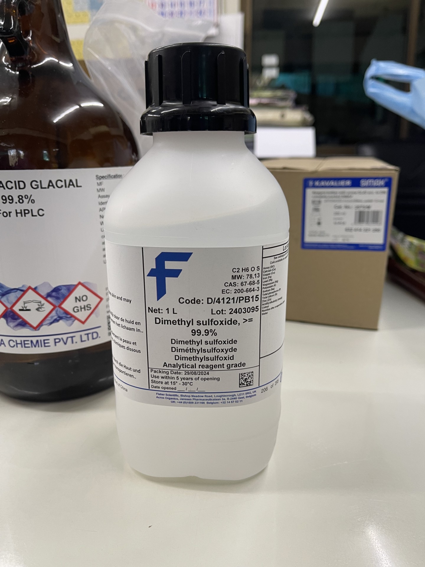 Dimethyl Sulfoxide >=99.9%, 1 L -Fisher