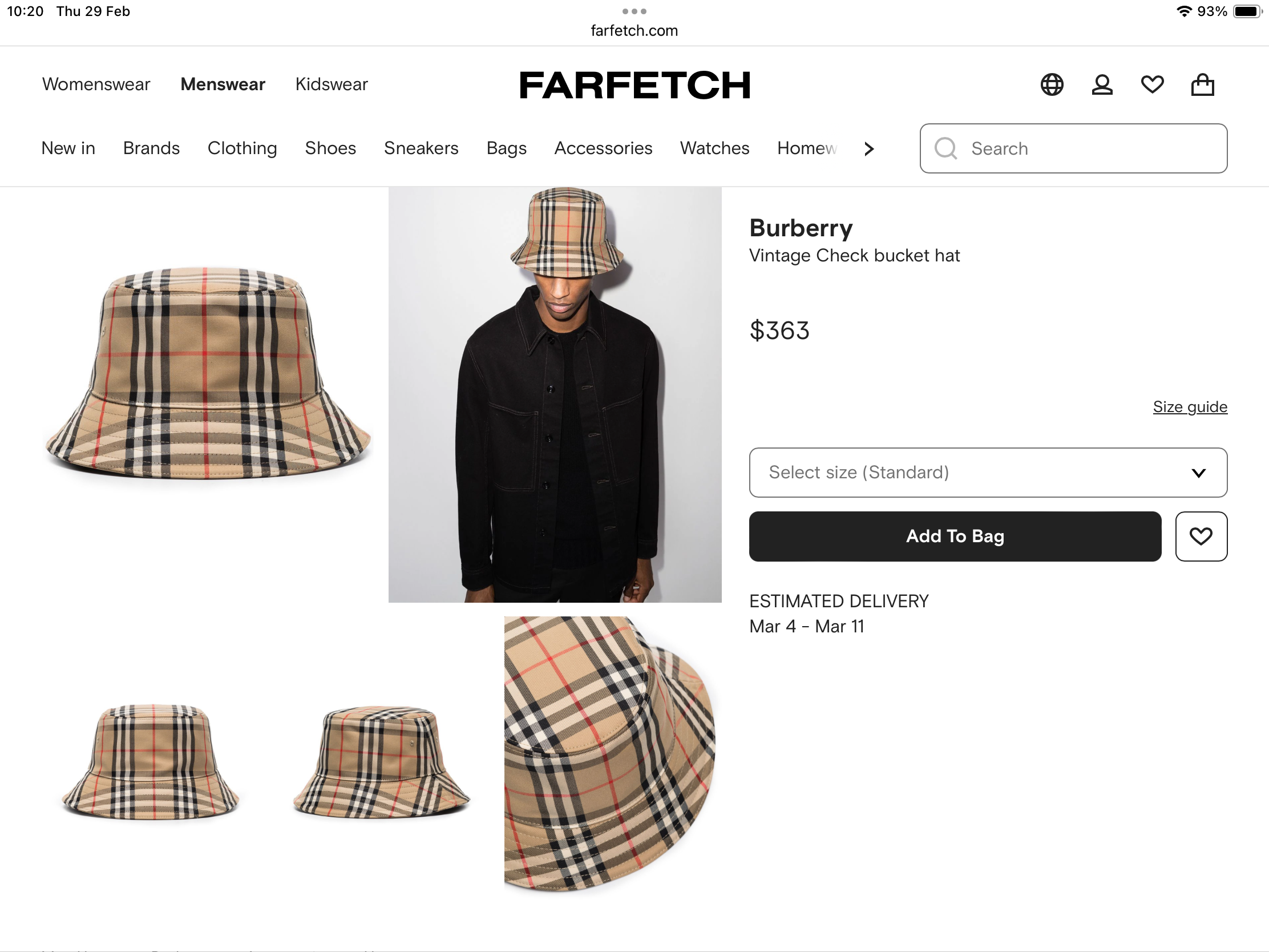 **พร้อมส่ง** หมวก Burberry Vintage Check bucket hat ใส่ได้ ชาย หญิง สินค้าใหม่ ของแท้