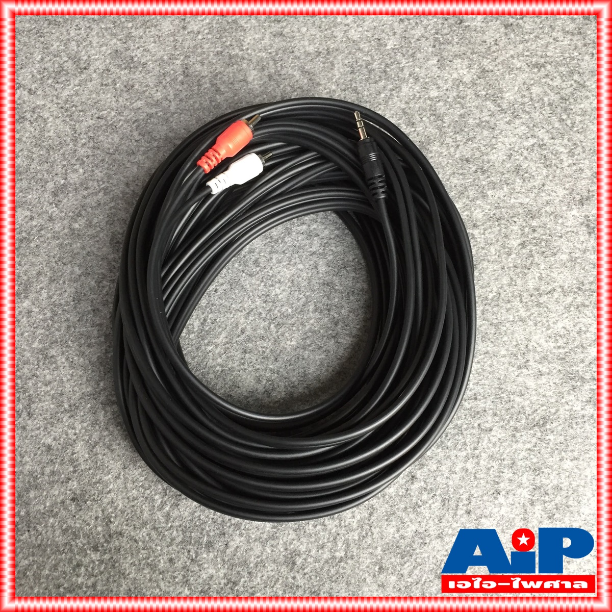 ยาว15เมตร สายสัญญาณสเตริโอ TRST 3.5 to RCA 2 หัว DYNACOM J015-7 สาย P.TR-ST - P. RCA x2 สาย TR-ST ออก RCA x2 15M