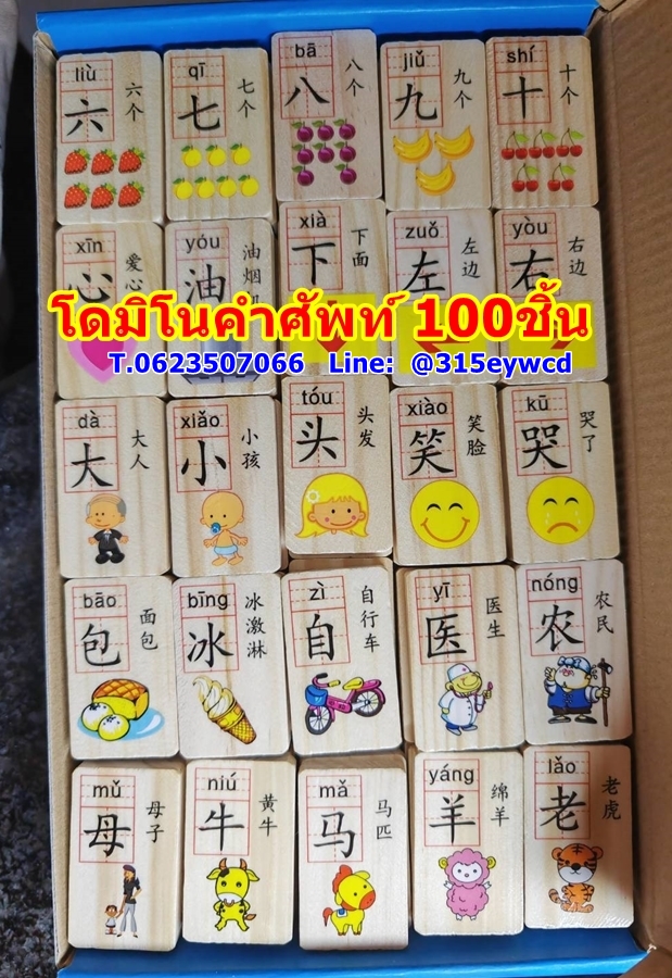 โดมิโนคำศัพท์ (ภาษาจีน) 100ชิ้น