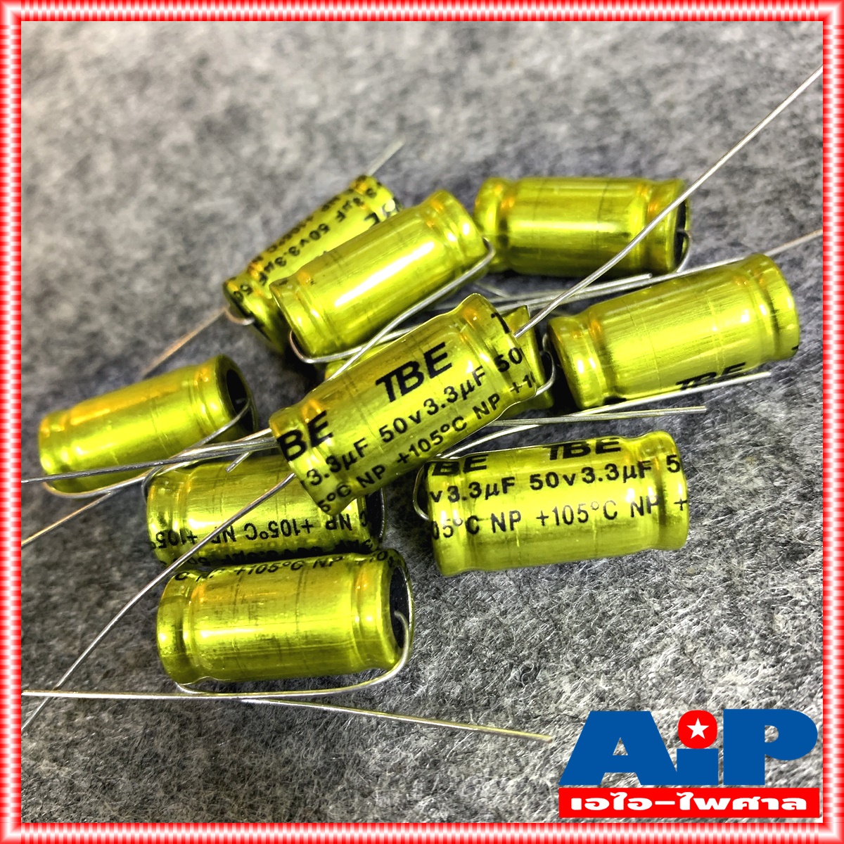 (10ตัว) 3.3uF 50V C ลำโพง สีทอง คาปาลำโพงเสียงแหลม ตัวป้องกันลำโพงเสียงแหลม คอนเดนเซอร์ คาปาซิเตอร์ลำโพง CAPACITOR 4.9 cเสียงแหลม 3.3/50V