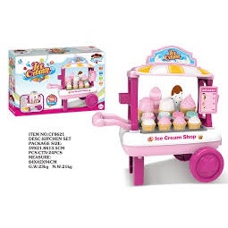 CF8621 ของเล่นเด็กรถเข็นไอติม ไอศครีมรถเข็น กล่องละ