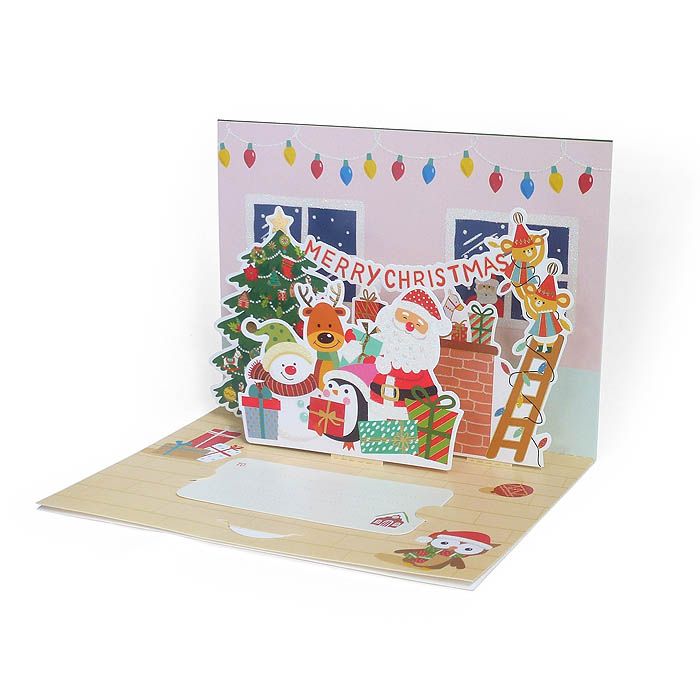 การ์ดคริสต์มาส Pop-Up Merry Christmas and Happy New Year