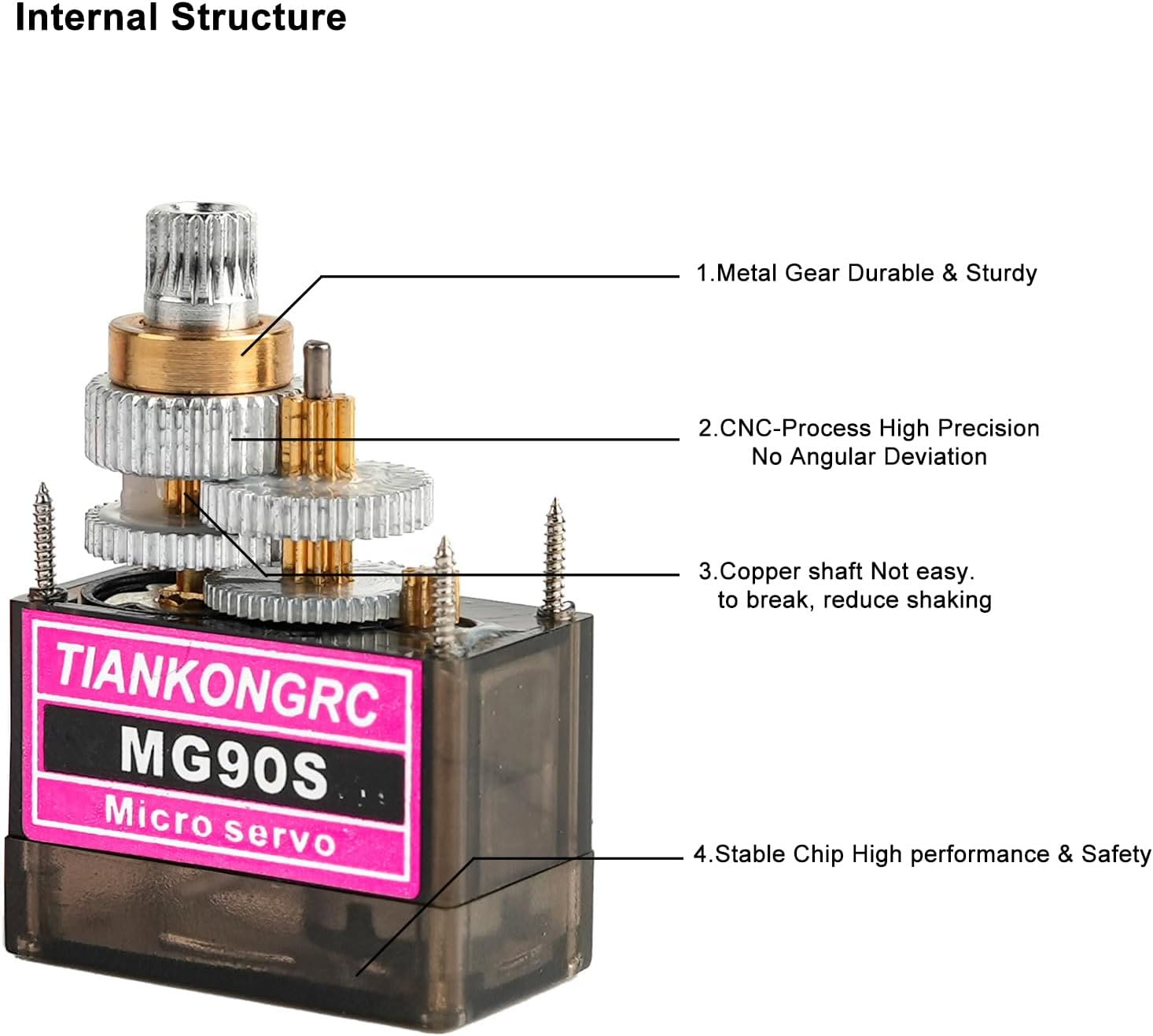 MG90S (Copperl bearing) METAL GEAR HIGH SPEED MICRO SERVO MOTOR