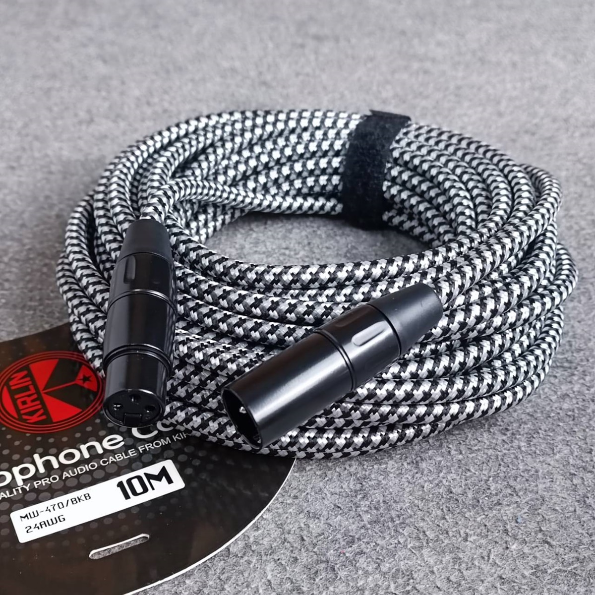 10เมตร สายไมค์ KIRLIN XLR ผู้-เมีย MW-470/BKB หัวสีดำ สาย ปลั๊กแคนนอล ผู้-เมีย XLR ผู้-เมีย MW-470 MW470 MW 470 เอไอ-ไพศาล