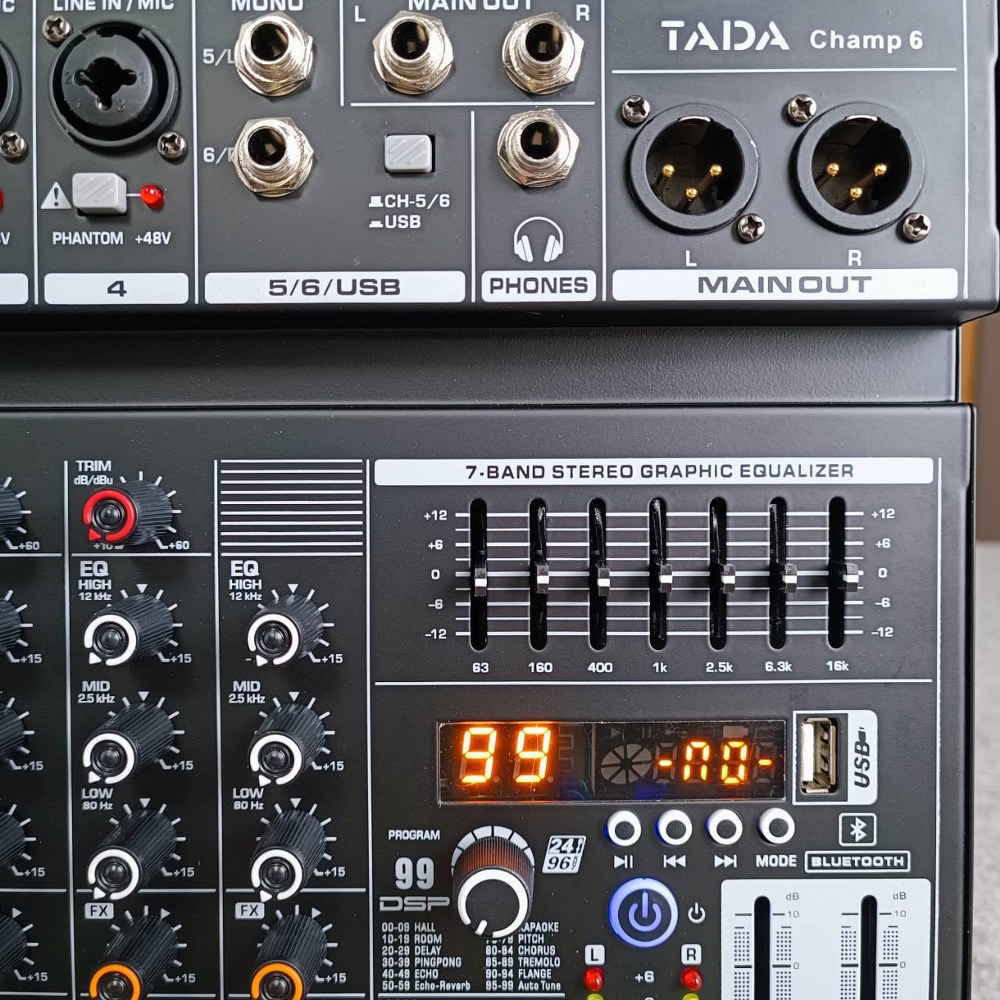 TADA CHAMP-6 MIXER มิกเซอร์อนาล็อก 6 แชนแนล บลูทูธ Bluetooth mixer เอฟเฟคแท้ ธาดา TA DA CHAMP 6 CHAMP6 เอไอ-ไพศาล