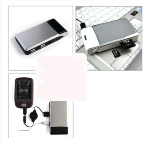 USB HUB อุปกรณ์เชื่อมต่อคอมพิวเตอร์ 4 ports พร้อมที่วางมือถือ สามารถใช้เป็นที่ชาร์จโทรศัพท์มือถือ หรือMP3 MP4 ได้ มีช่องช่อง Card reader 2 ช่อง