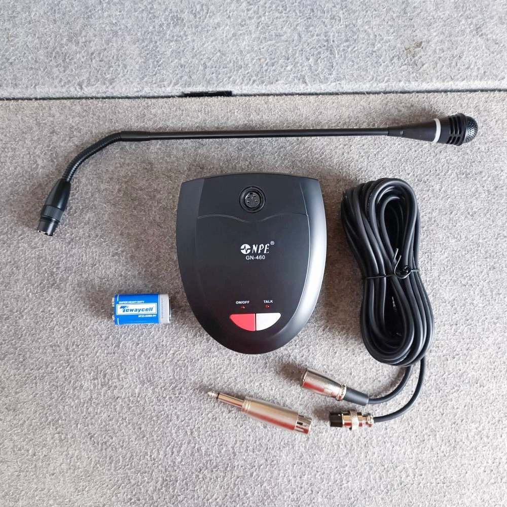 NPE GN-460 ไมค์ตั้งโต๊ะ คอไมค์ 43cm รองรับไฟ Phantom 48v ไมค์ประชุมคออ่อนมีไฟ GN 460 เอ็นพีอี GN460 เอไอ-ไพศาล