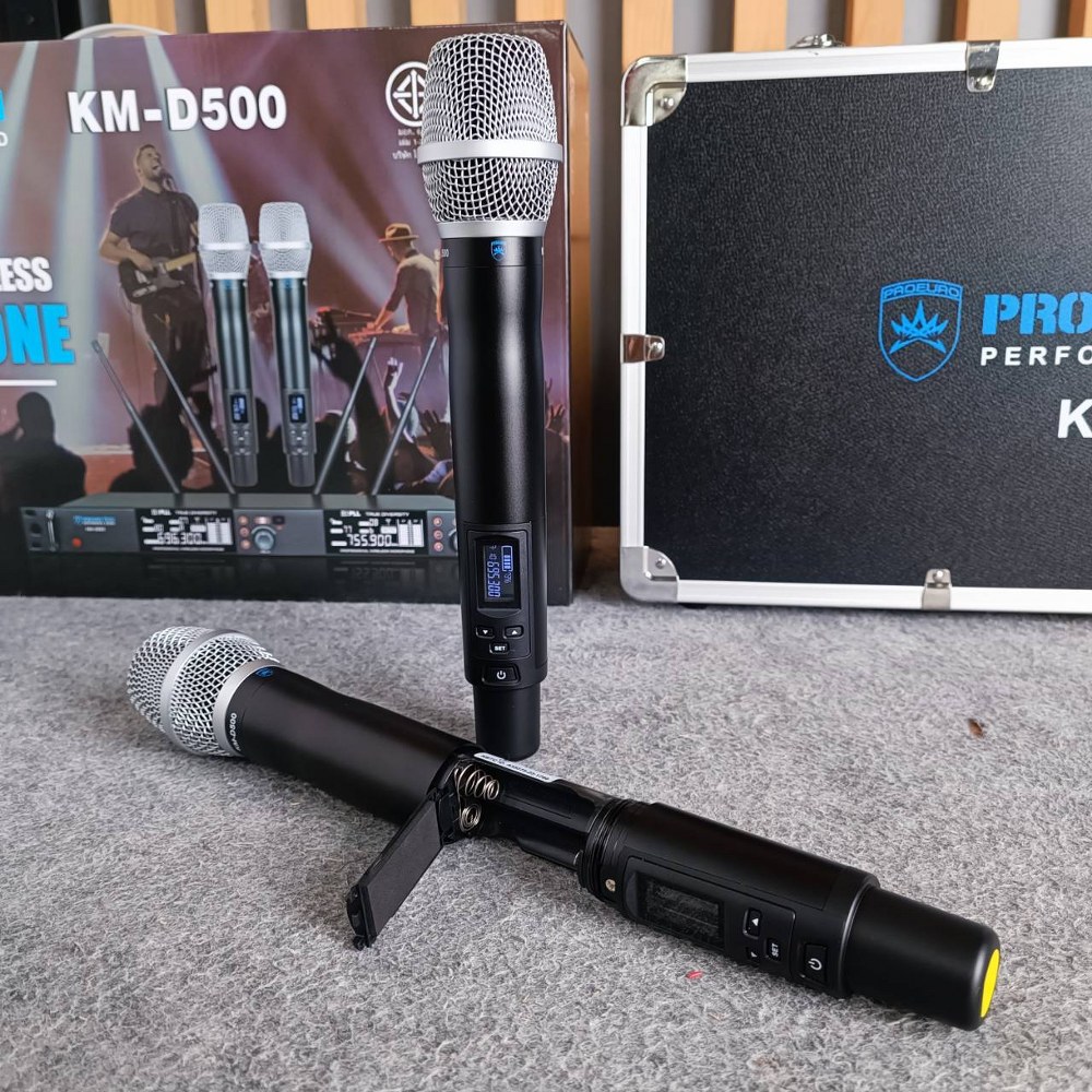 PROEUROTECH KM-D500 ไมค์ลอย UHF 4เสา ไมโครโฟน Wireless UHF ไมโครโฟนไร้สาย ไมค์ลอยคู่มือถือ โปรยูโรเทค KM D500 KMD500 เอไอ-ไพศาล