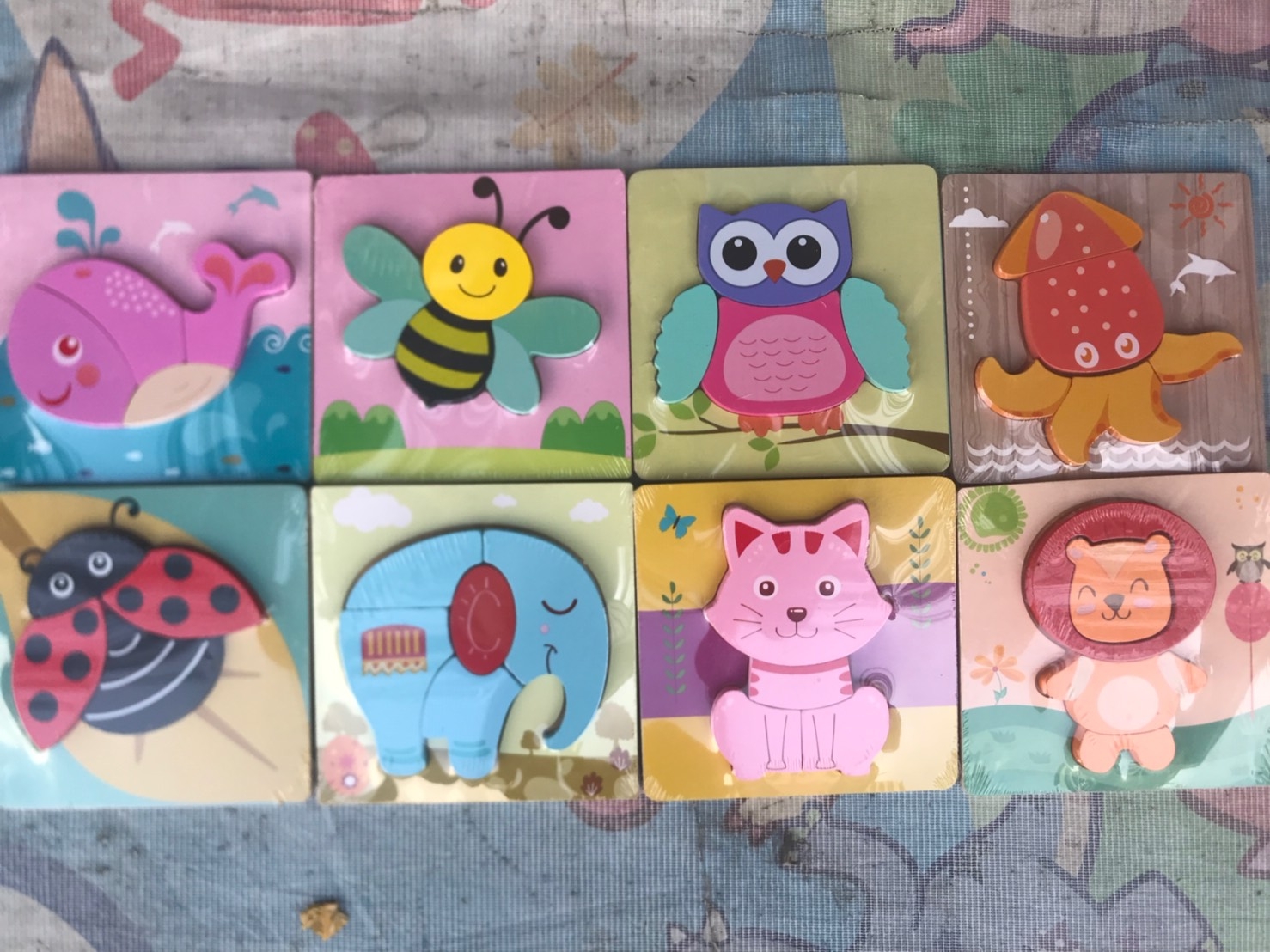 19A160 ของเล่นเด็ก ของเล่นไม้ แผ่นไม้รูปสัตว์ ปลีกชิ้นละ (ของหมด)