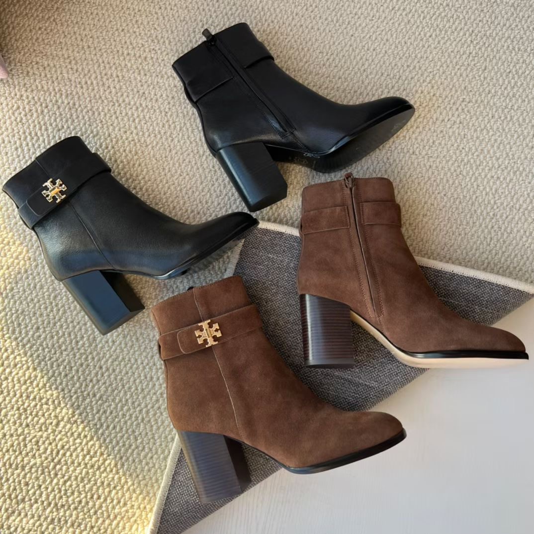 **do** รองเท้าหนังบู้ทสั้น Tory Burch T Lock High Heel Ankle Boots มี 2 สี สินค้าใหม่ ของแท้