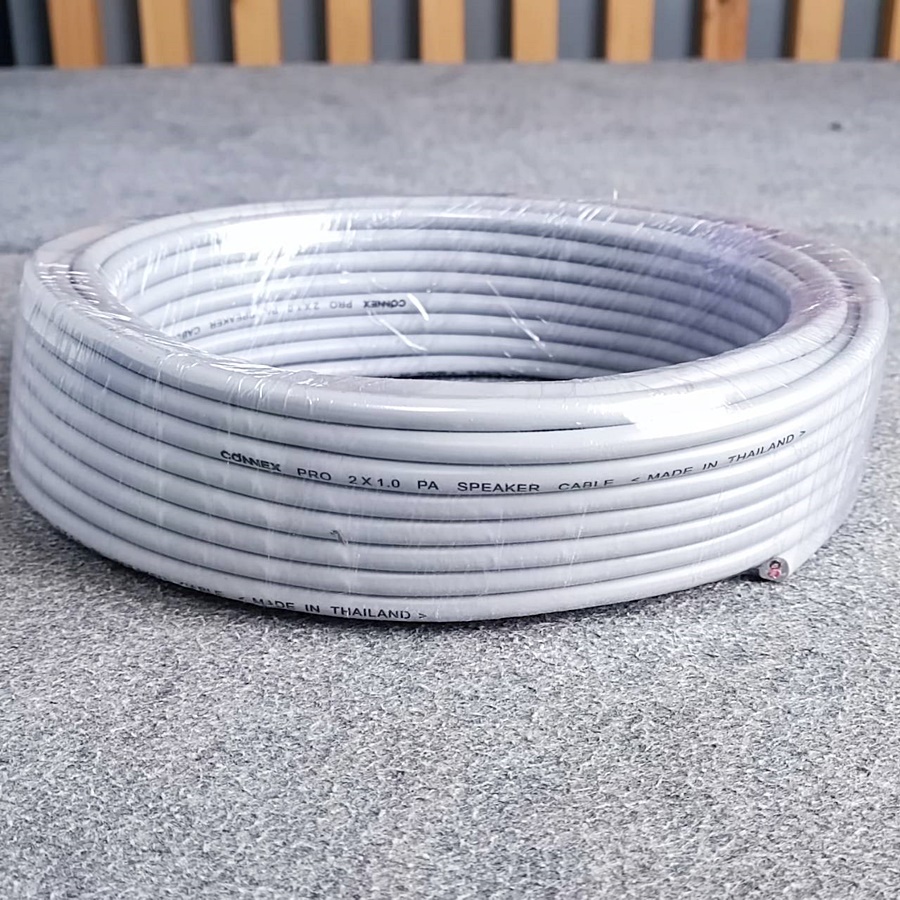 ขด20เมตร CONNEXสายลำโพง PRO2x1.0 สีเทา ทองแดงแท้ขนาด1mm สายลำโพงกลางแจ้ง สายลำโพง2คอร์ เอไอ-ไพศาล