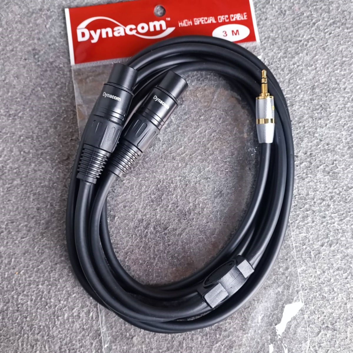 3เมตร DYNACOM J304 สายTR-ST 3.5mmออกXLRเมียx2 สายสัญญาณเสียง สายP.TR-STออกCANNONเมียx2 สายสัญญาณสำเร็จรูป เอไอ-ไพศาล