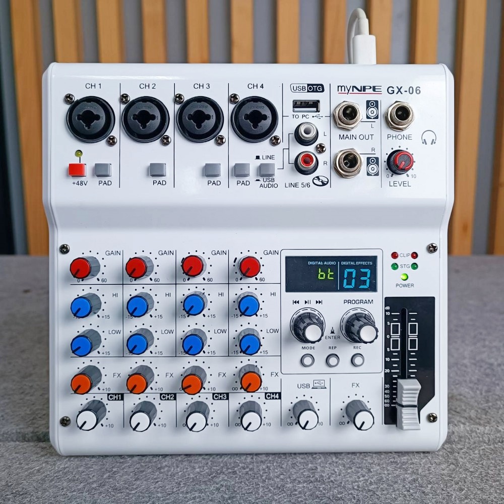 MYNPE GX-06 mixer มิกเซอร์อนาล็อก 6 แชนแนล บลูทูธ Bluetooth mixer เอฟเฟคแท้ 99DSP GX 06 GX06 เอไอ-ไพศาล