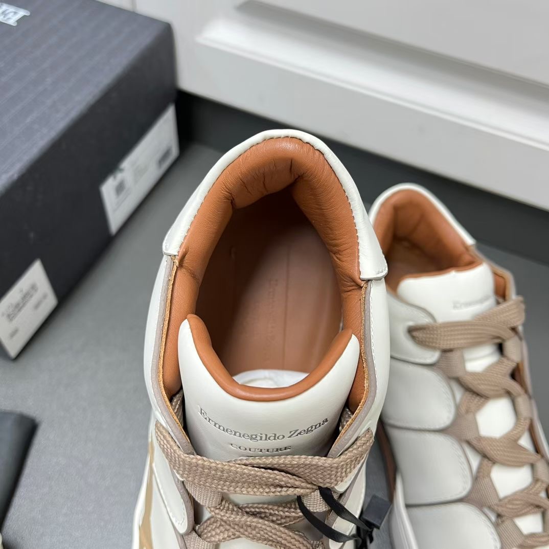 **do**รองเท้าผู้ชาย Zegna Leather Tiziano Sneakers บู้ทสั้น มี 2 สี สินค้าใหม่ ของแท้