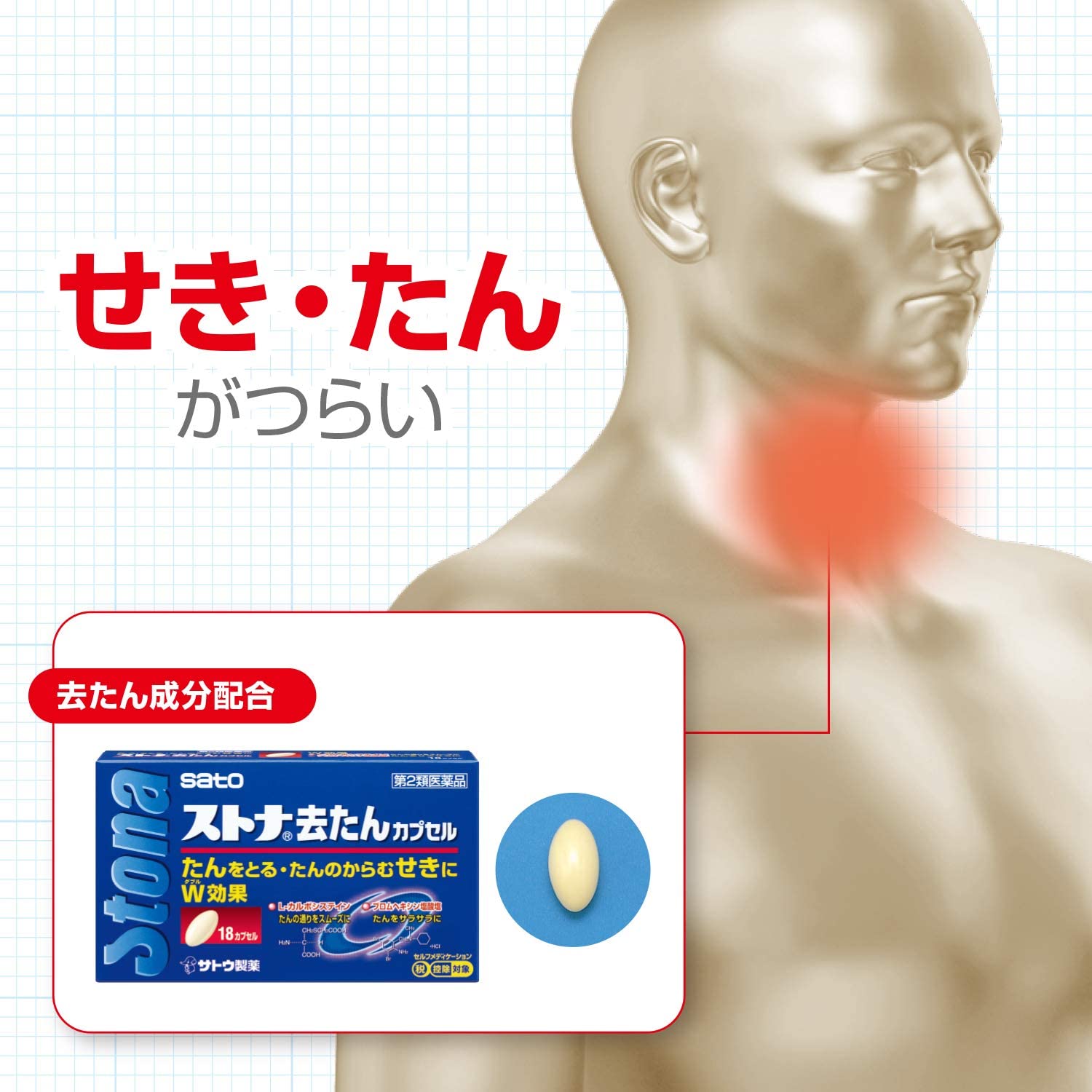 ✈️ส่งตรงจากญี่ปุ่น From Japan - 💊Sato left capsule มีฤทธิ์แก้ไอจากเสมหะและเสมหะช่วยละลายเสมหะในลำคอจากญี่ปุ่น