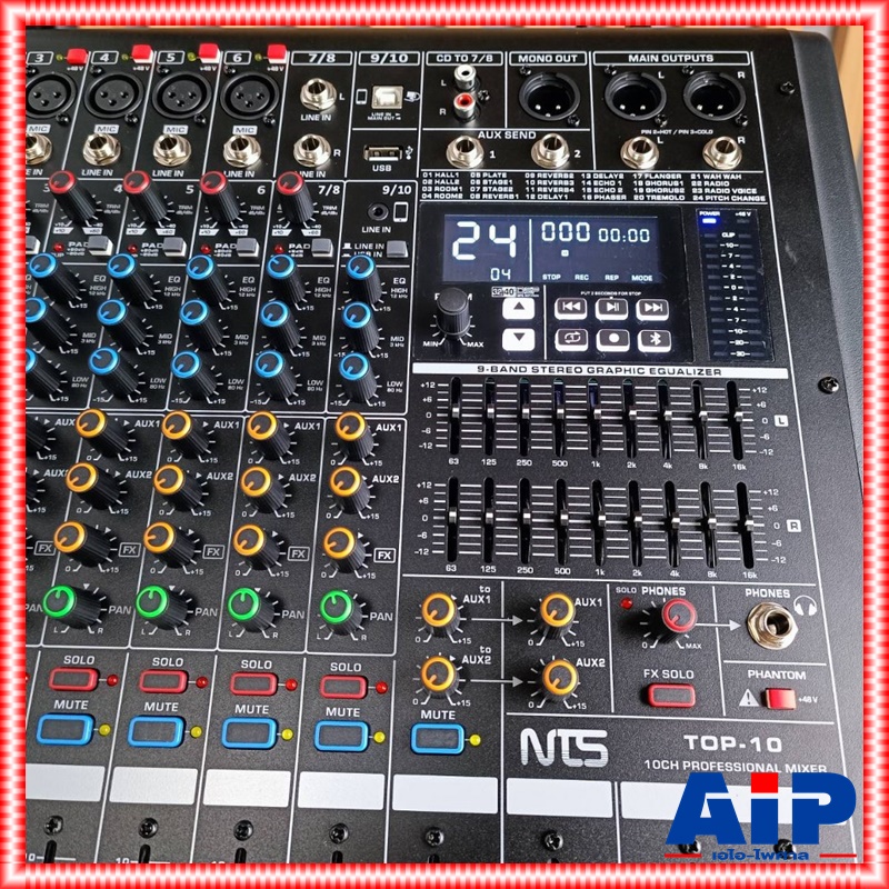 NTS TOP-10 MIXER เอฟเฟคแท้ มิกเซอร์ มิกซ์NTS เครื่องเสียง เครื่องผสมสัญญาณเสียง เครื่องปรับแต่งเสียง MIX TOP 10 TOP10 เอไอ-ไพศาล