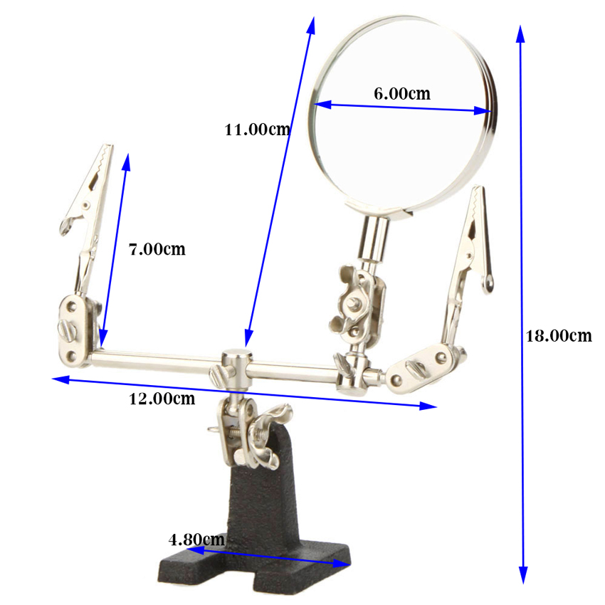เครื่องมือช่วยจับยึดบัดกรีชิ้นงาน ปากจรเข้ เลนส์ขยาย 2 เท่า รุ่น JM-501