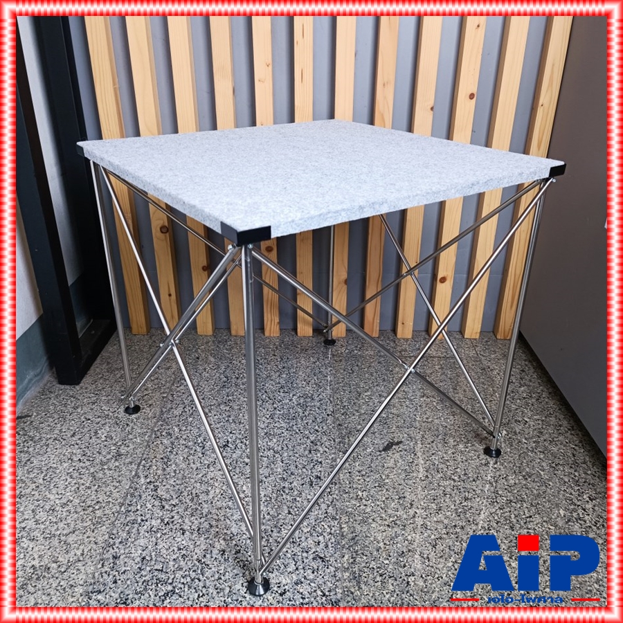 โต๊ะวางขาสแตนเลสx-01V2 60x60 สูง60เซนติเมตร สีเทา (ขาสามารถพับเก็บได้) โต๊ะอเนกประสงค์ โต๊ะวางมิกซ์ ชั้นวางเครื่องเสียง