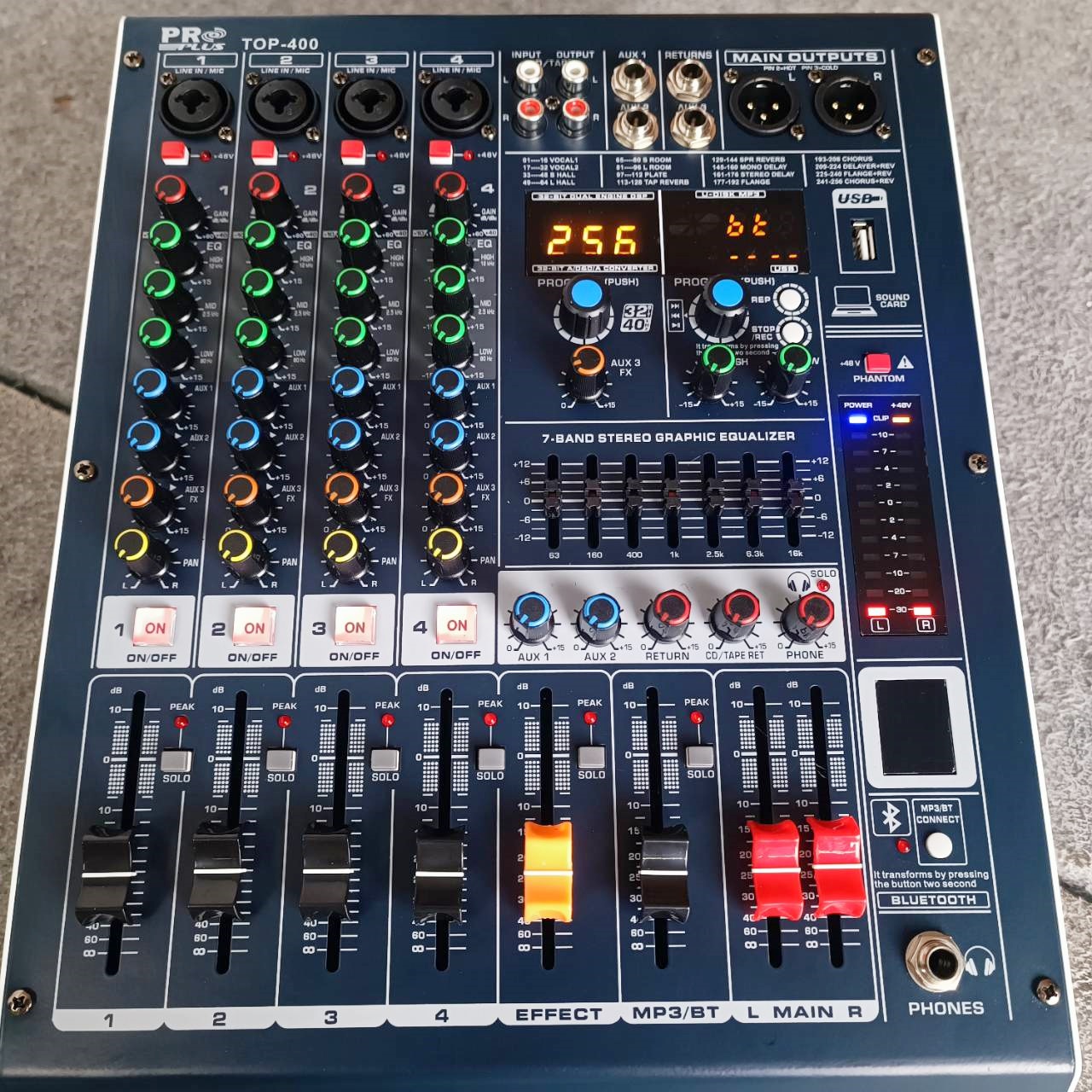 PROPLUS TOP-400 POWERMIXER เพาเวอร์มิกเซอร์สเตอริโอ 4 ชาแนล 250Wx2 USB/Bluetooth PRO PLUS TOP400 TOP 400 เอไอ-ไพศาล