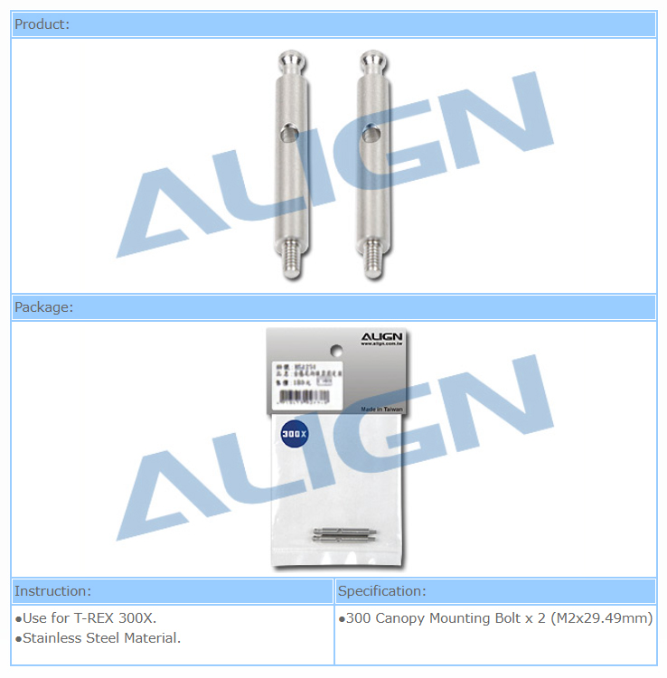 300X Canopy Mounting Bolt