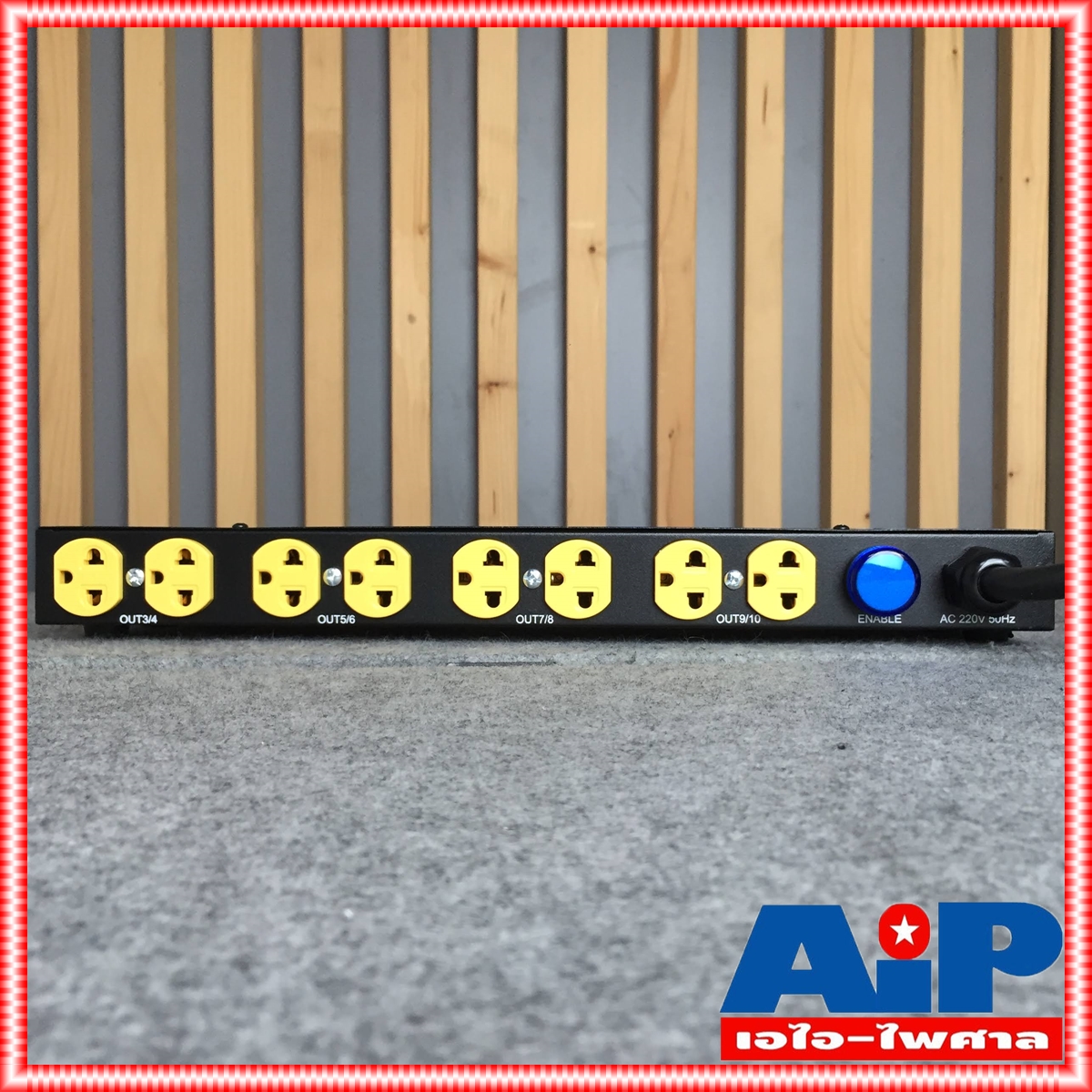 TECHCRON AC802A ปลั๊กไฟ 1U ปลั๊กเหลือง AC802 จอสีน้ำเงิน AC-802 ปลั๊กไฟใส่แร็ค AC 802 A ปลั๊กไฟภาคสนาม ปลั๊กไฟใช้กับเครื่องเสียง